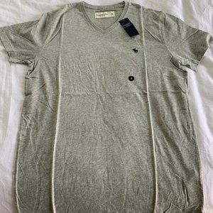 Gray Abercrombie V Neck shirt